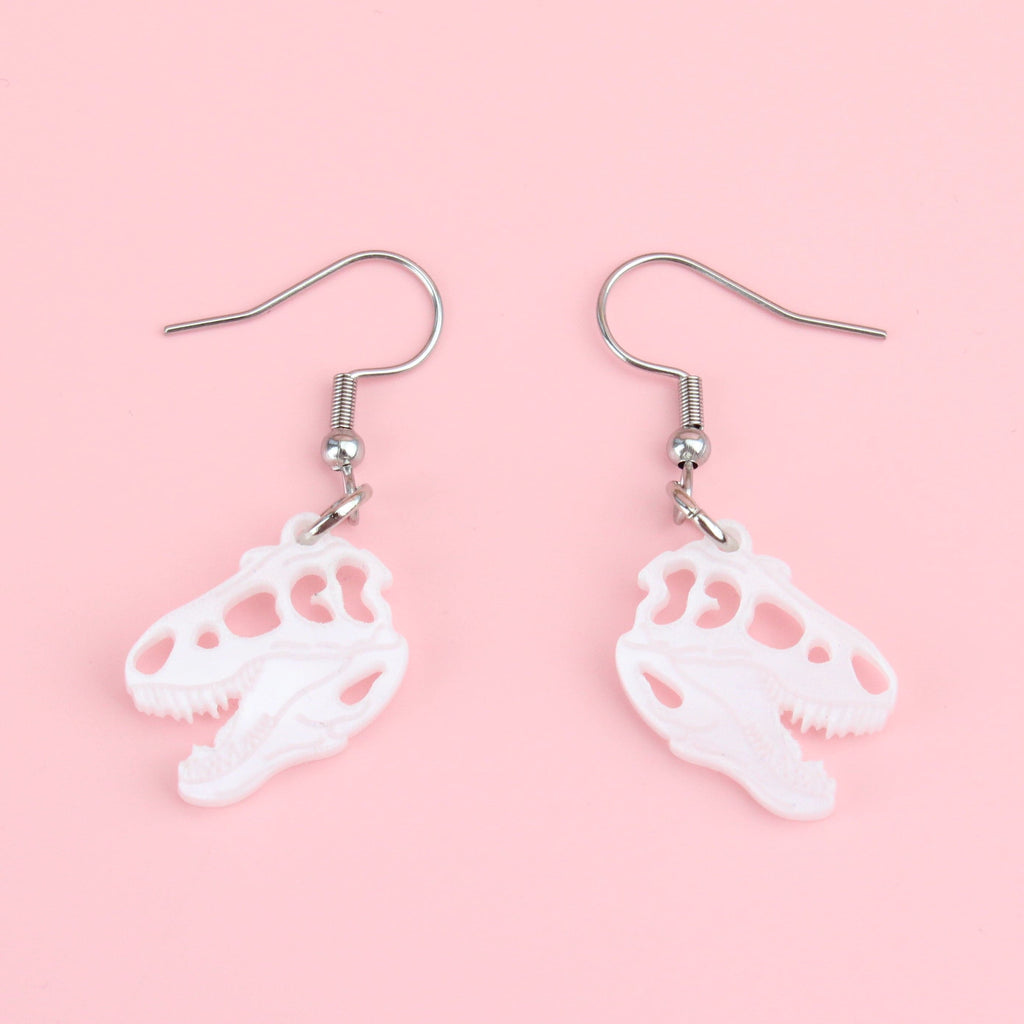 Mini T-Rex Skull Earrings