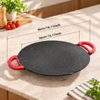 Large Round Electric Griddle with Adjustable Temperature