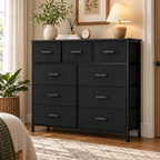 9 Drawer Dresser with Fabric Storage Bins