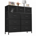 9 Drawer Dresser with Fabric Storage Bins
