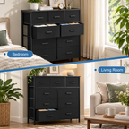 9 Drawer Dresser with Fabric Storage Bins