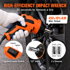 5 Ton Electric Car Jack Kit with Impact Wrench, Tire Inflator & LED Light