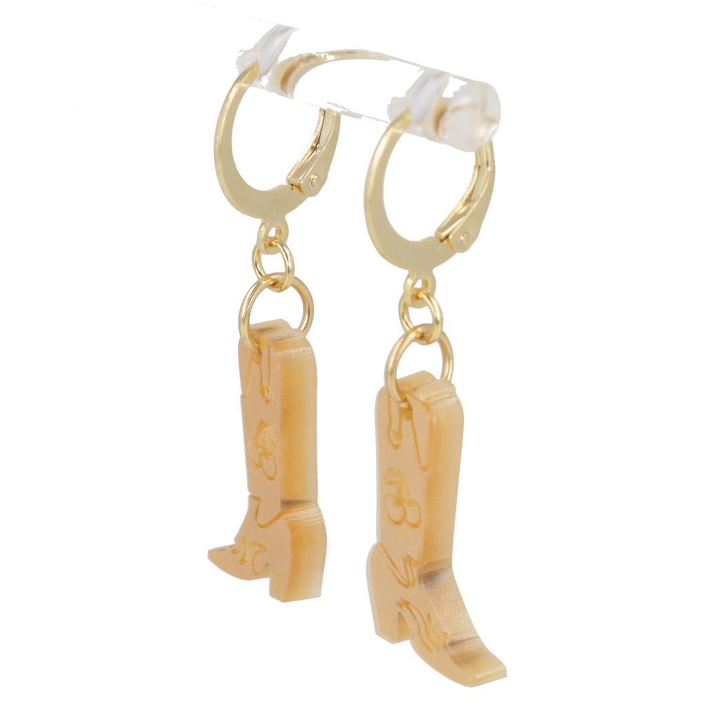 Mini Gold Cowboy Boot Huggie Hoop Earrings