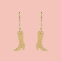 Mini Gold Cowboy Boot Huggie Hoop Earrings
