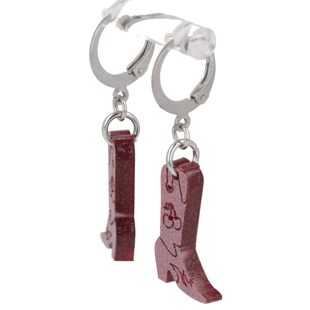 Mini Pink Cowboy Boot Huggie Hoop Earrings