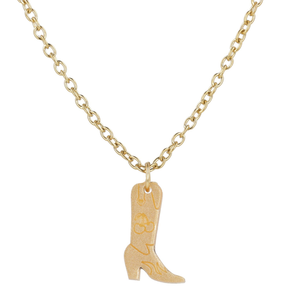Mini Gold Cowboy Boot Necklace