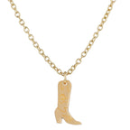 Mini Gold Cowboy Boot Necklace