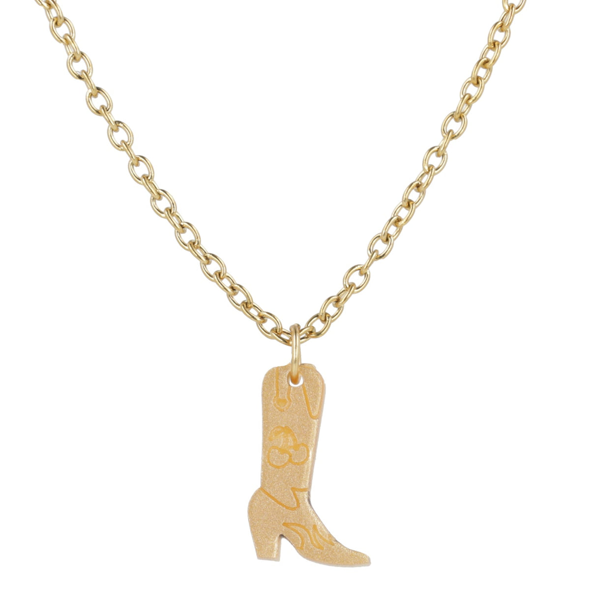 Mini Gold Cowboy Boot Necklace