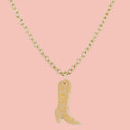Mini Gold Cowboy Boot Necklace