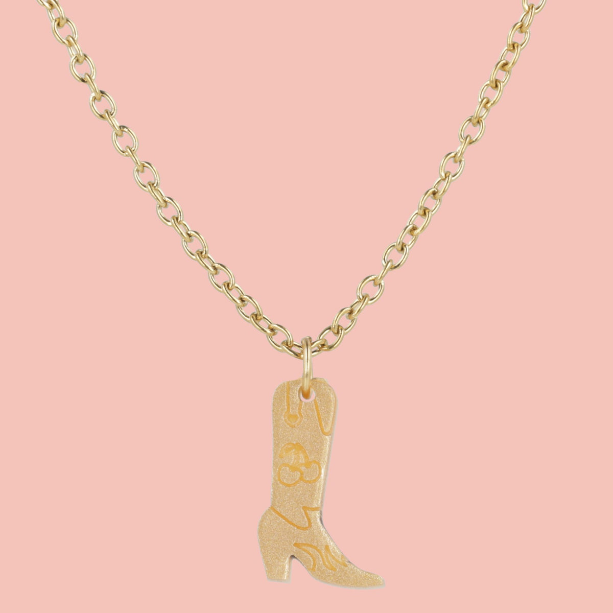 Mini Gold Cowboy Boot Necklace