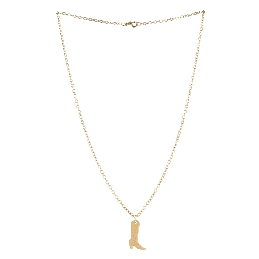 Mini Gold Cowboy Boot Necklace