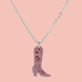 Mini Pink Cowboy Boot Necklace