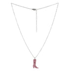Mini Pink Cowboy Boot Necklace