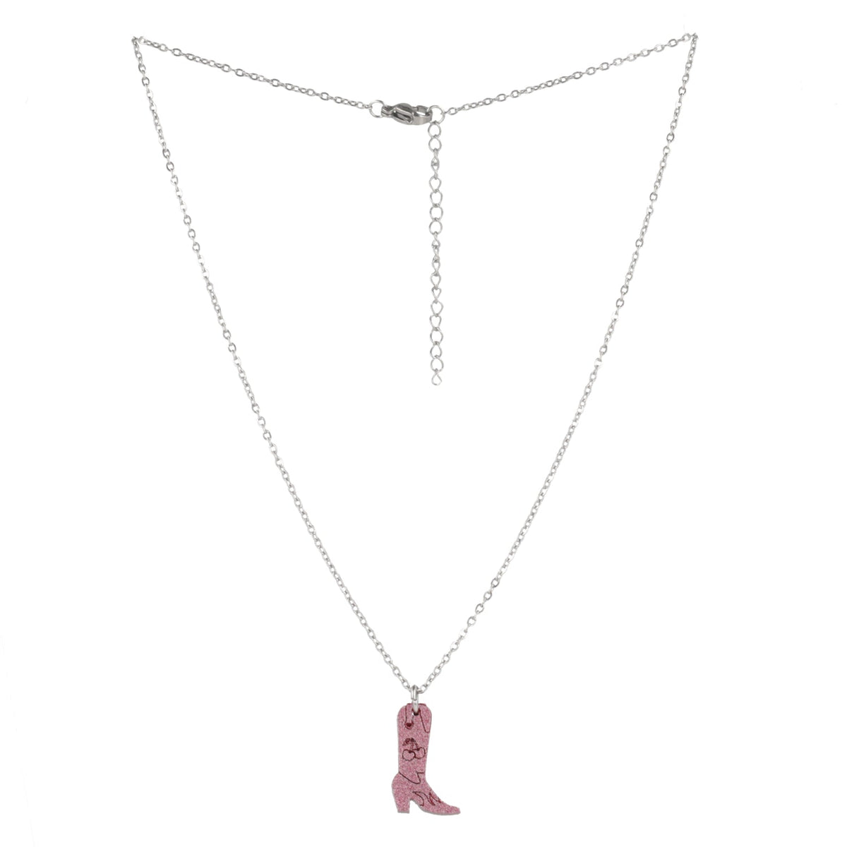 Mini Pink Cowboy Boot Necklace