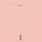 Mini Pink Cowboy Boot Necklace