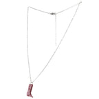 Mini Pink Cowboy Boot Necklace