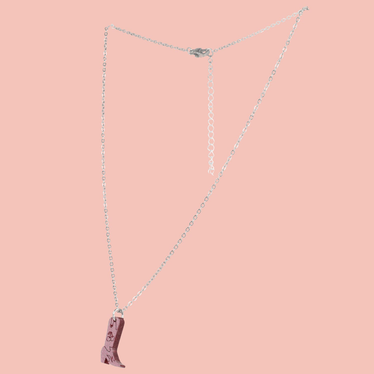 Mini Pink Cowboy Boot Necklace