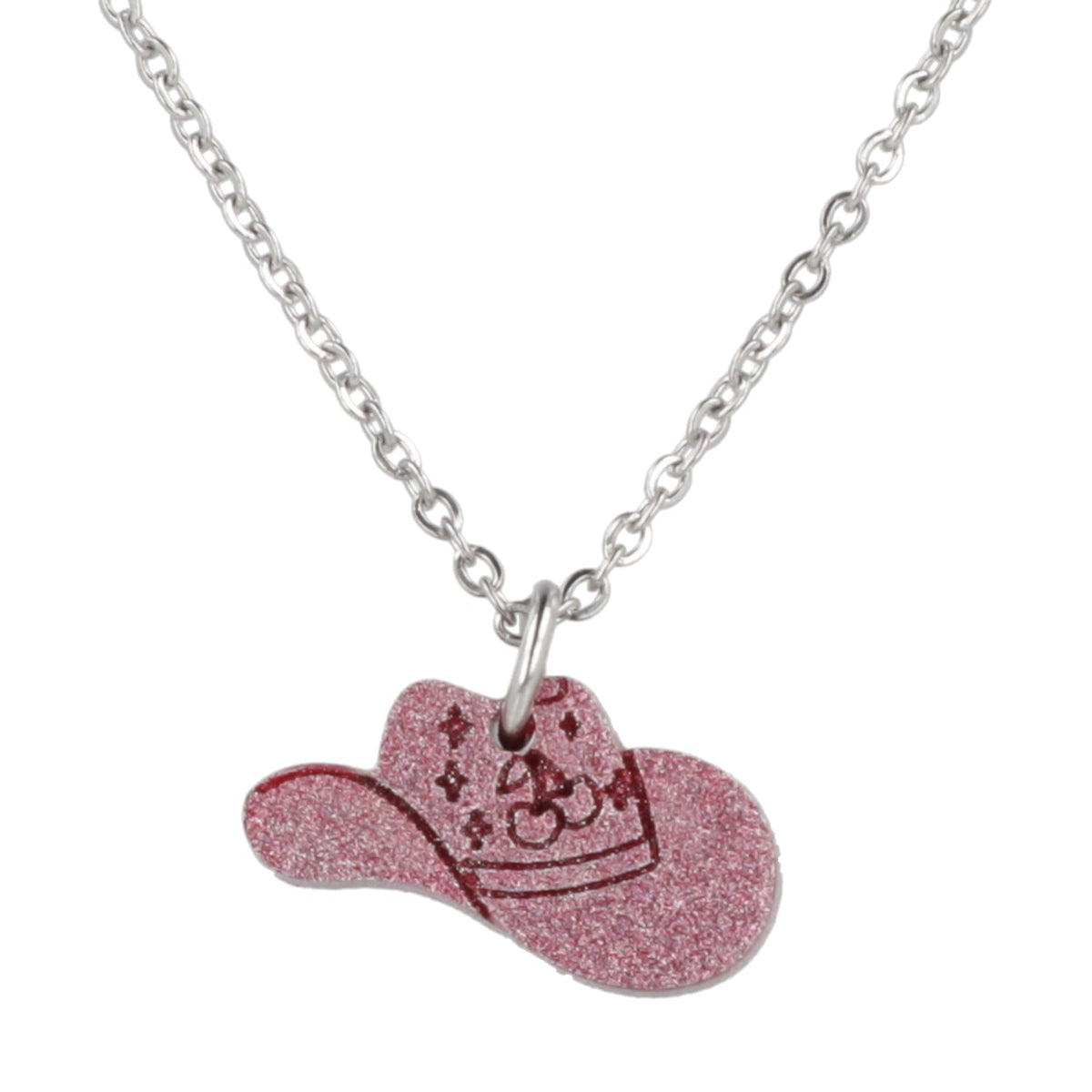 Mini Pink Cowboy Hat Necklace