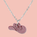Mini Pink Cowboy Hat Necklace