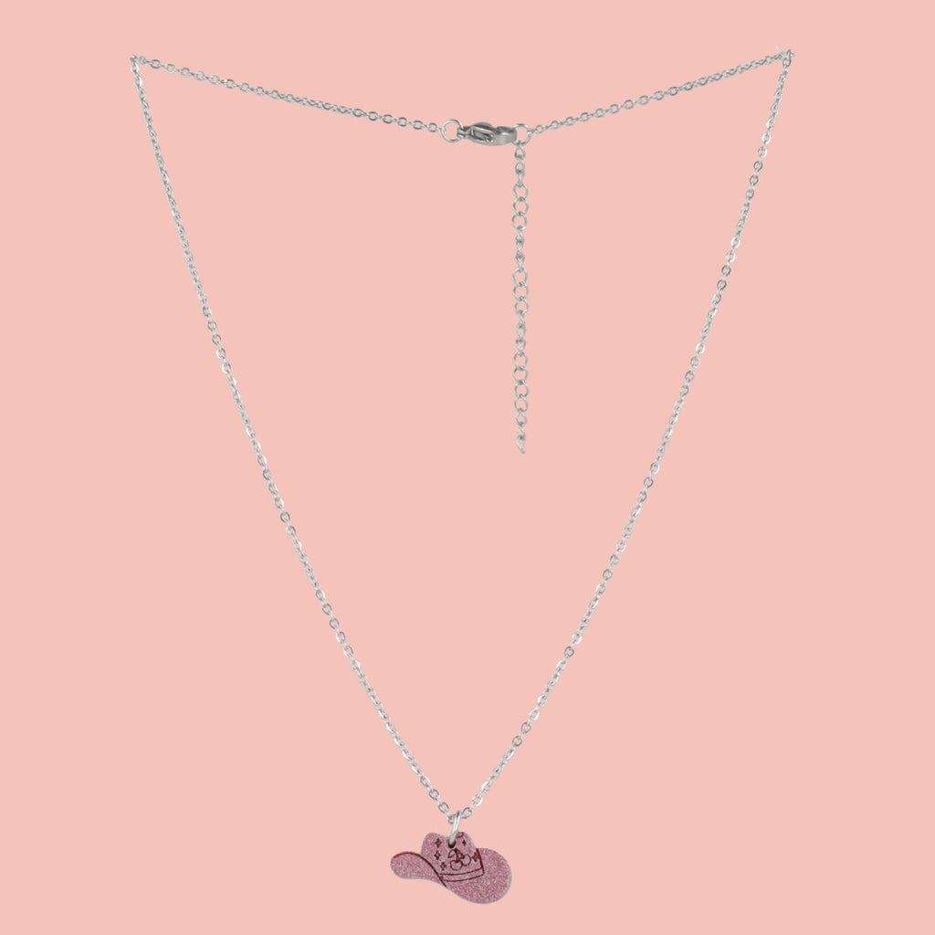 Mini Pink Cowboy Hat Necklace