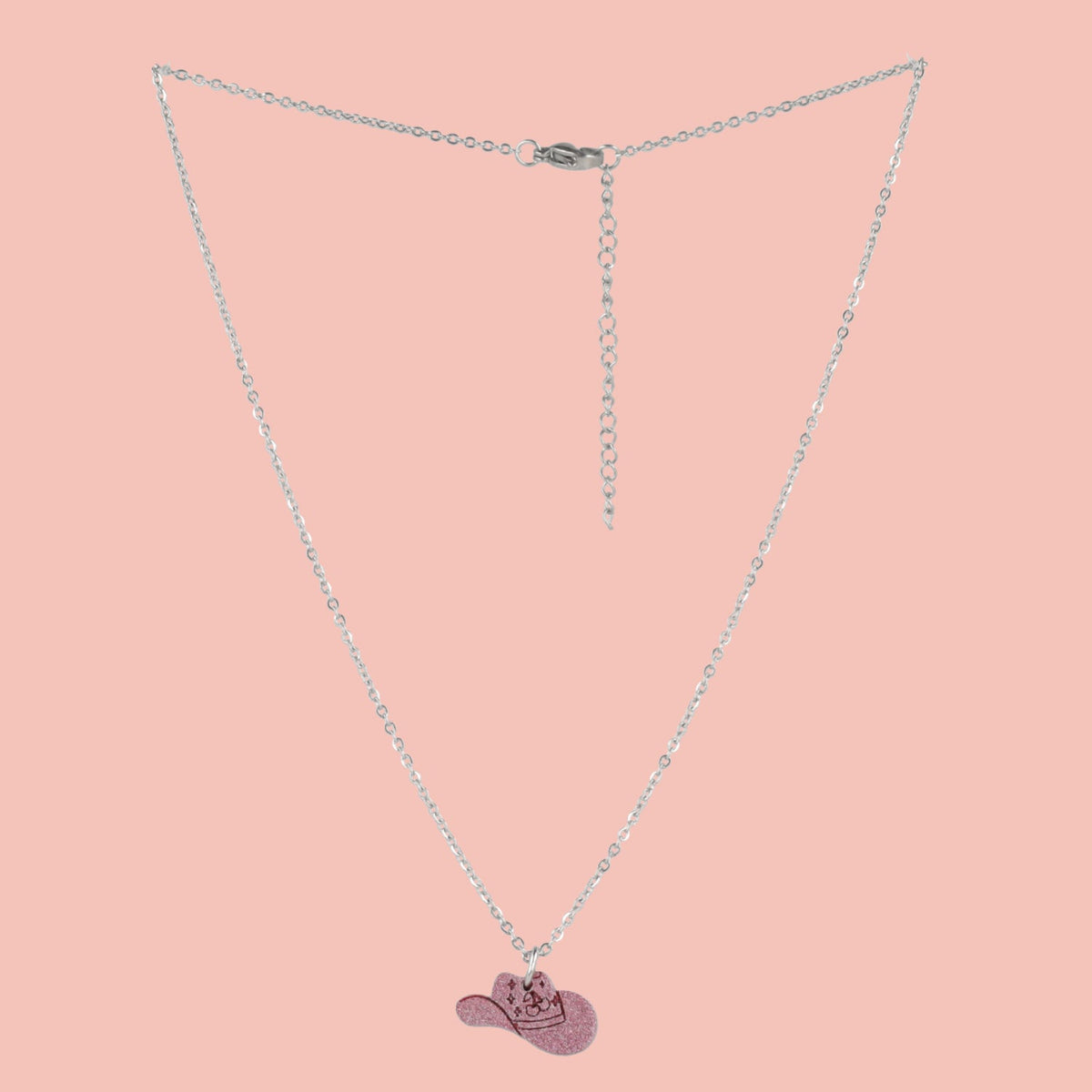 Mini Pink Cowboy Hat Necklace