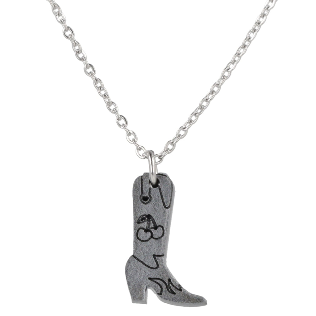 Mini Silver Cowboy Boot Necklace