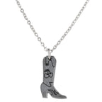 Mini Silver Cowboy Boot Necklace