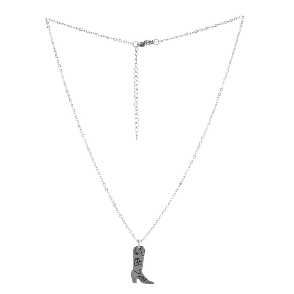 Mini Silver Cowboy Boot Necklace