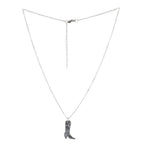 Mini Silver Cowboy Boot Necklace