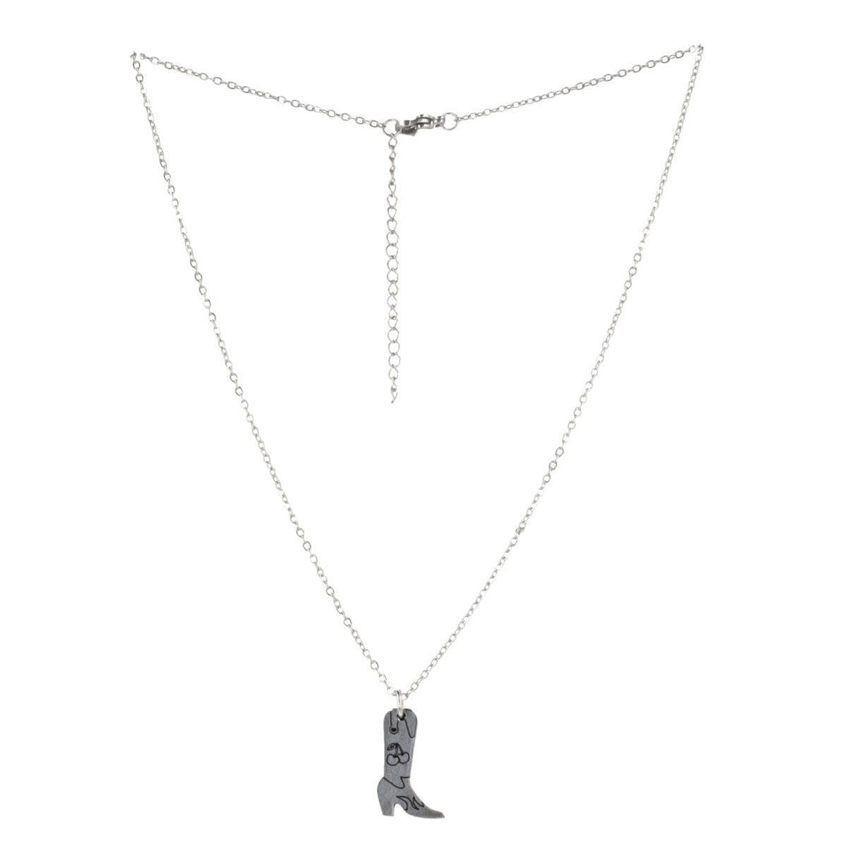 Mini Silver Cowboy Boot Necklace