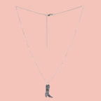 Mini Silver Cowboy Boot Necklace