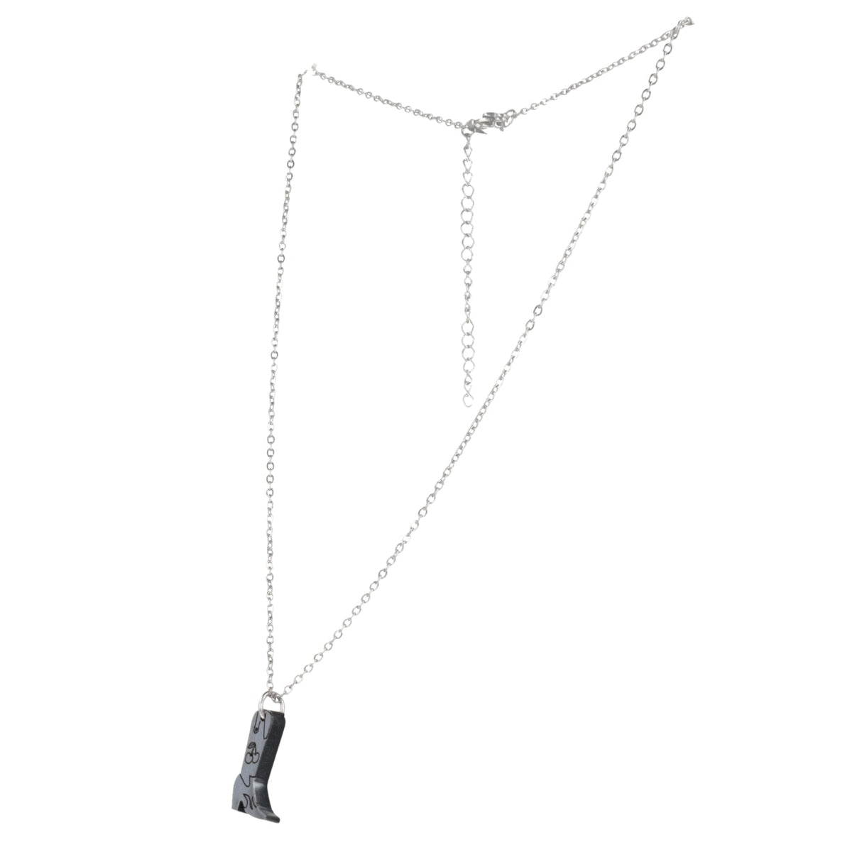 Mini Silver Cowboy Boot Necklace