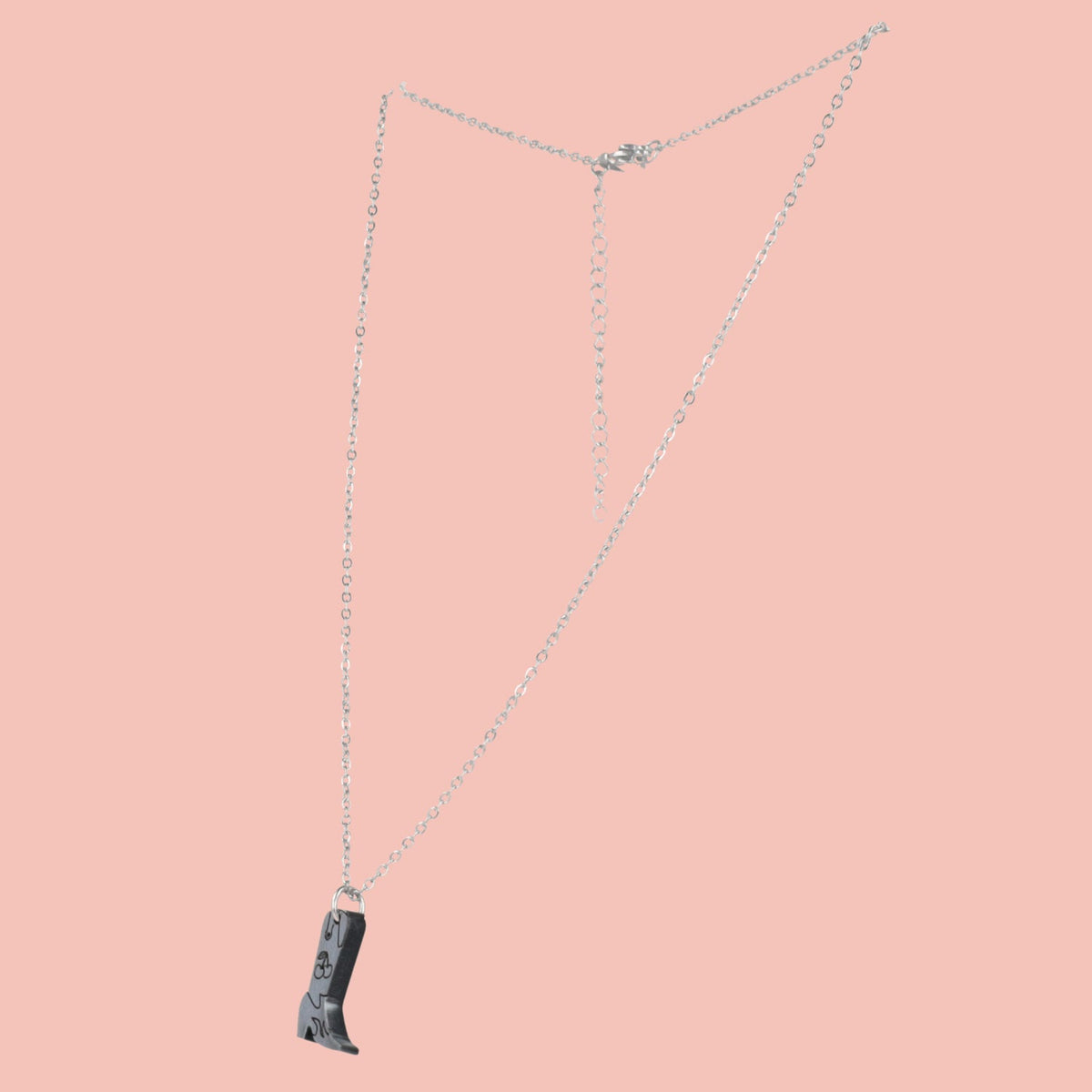 Mini Silver Cowboy Boot Necklace