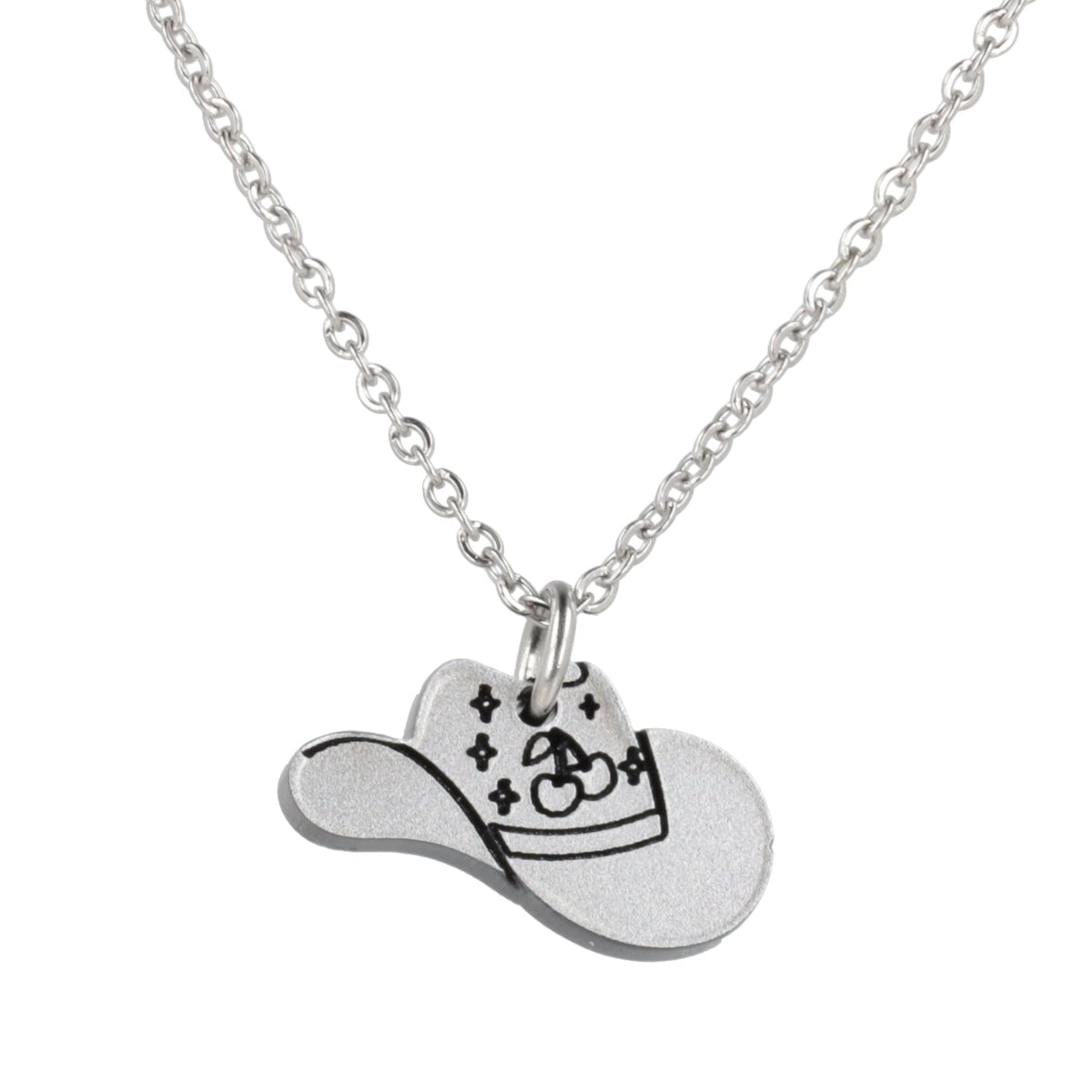 Mini Silver Cowboy Hat Necklace