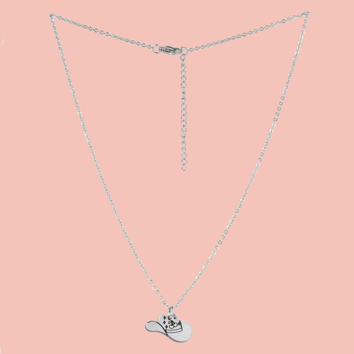 Mini Silver Cowboy Hat Necklace