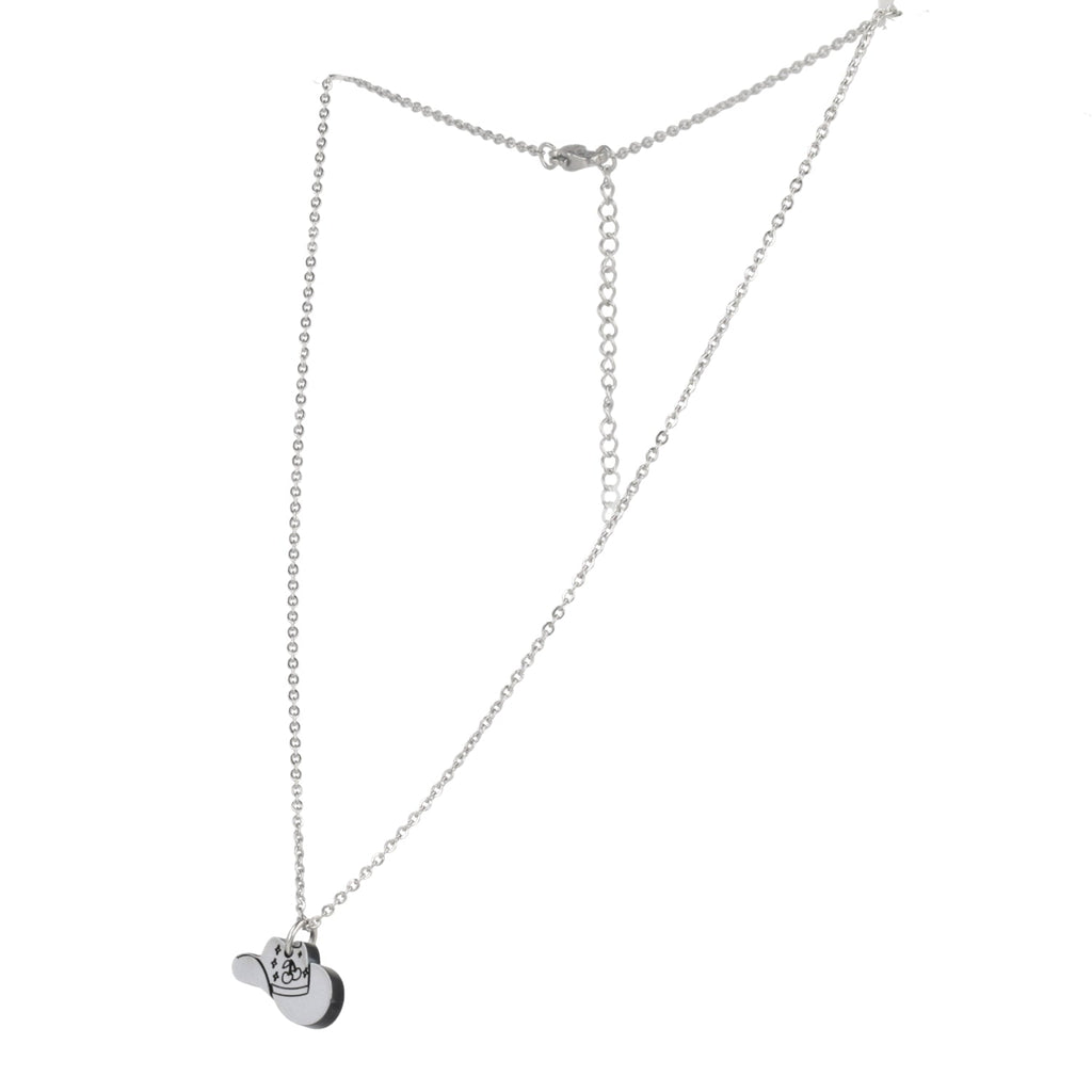 Mini Silver Cowboy Hat Necklace