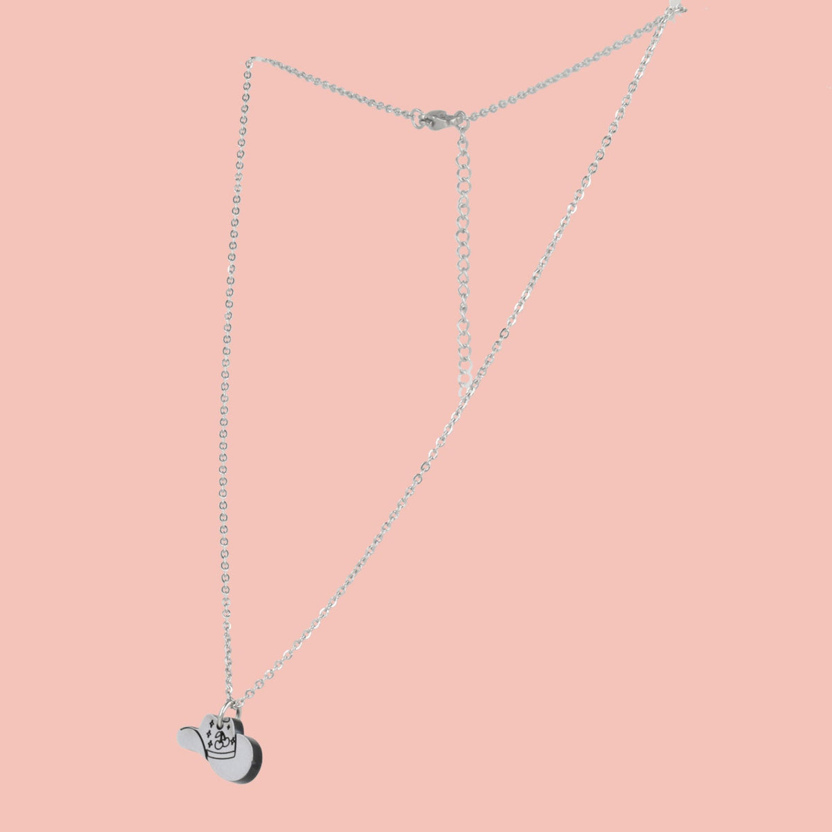 Mini Silver Cowboy Hat Necklace