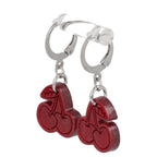Mini Red Cherry Huggie Hoop Earrings