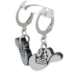 Mini Silver Cowboy Hat Huggie Hoop Earrings
