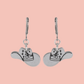 Mini Silver Cowboy Hat Huggie Hoop Earrings